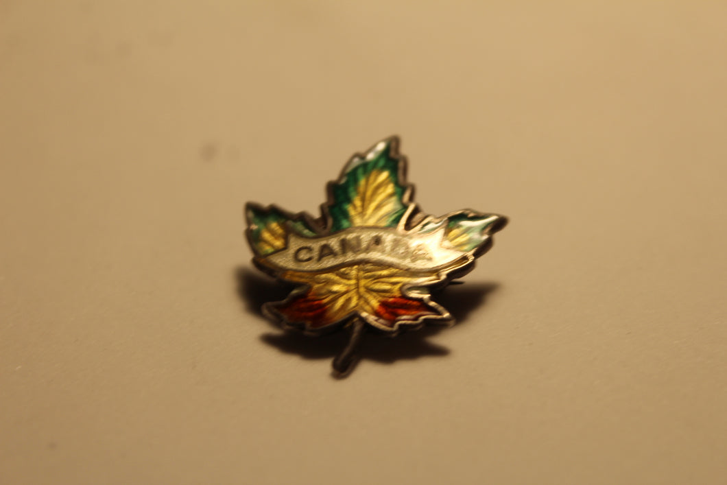 Enamel Canadian Sterling Silver Maple Pin