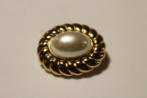 Vintage Christian Dior Oval Pearlescent Brooch