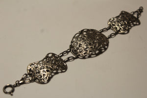 Vintage Silver Intricate Panel Bracelet