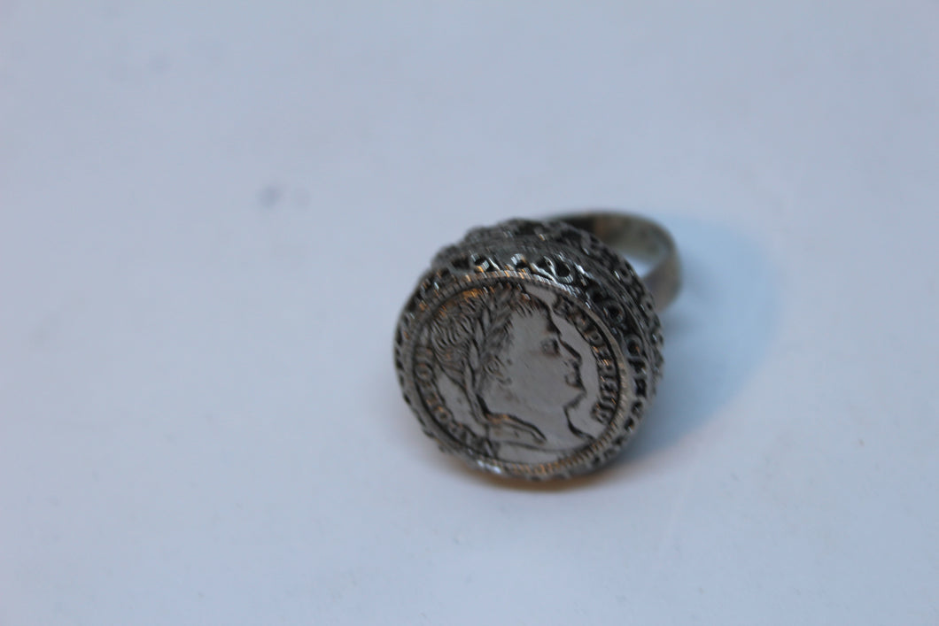 Vintage Napolean Coin Metal Ring