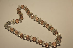 Art Deco Heavy Crystal Rondelle Bead Necklace