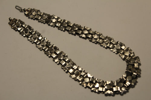 Victorian Silver Book Chain Choker Necklace
