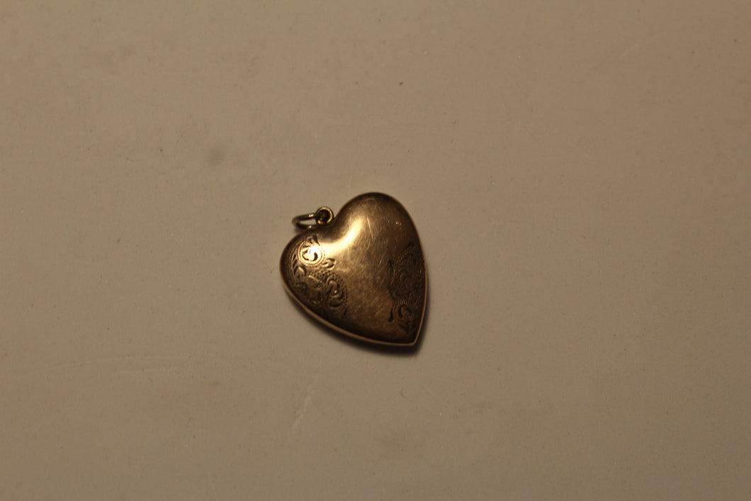 Vintage Embossed Heart Photo Locket or Charm