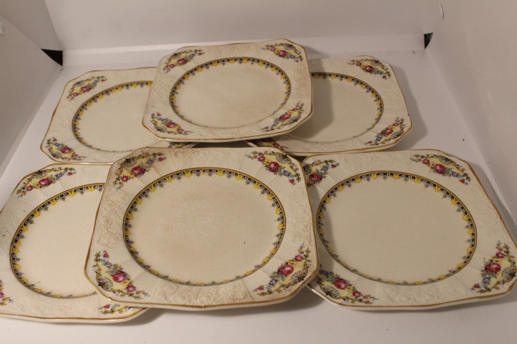 Vintage Homewares - 6 Myott Staffordshire Sandwich Plates