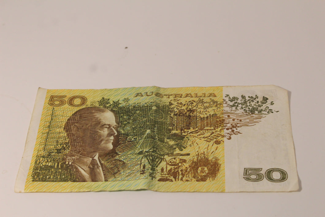 1983 Australian $50 Circulated Banknote Johnston & Stone   VR508