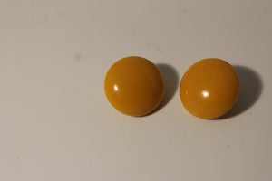 Vintage Retro Orange Pastic Button Earrings