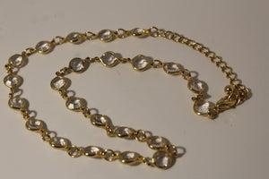 Vintage 1980s Bezel Set Goldtone Necklace